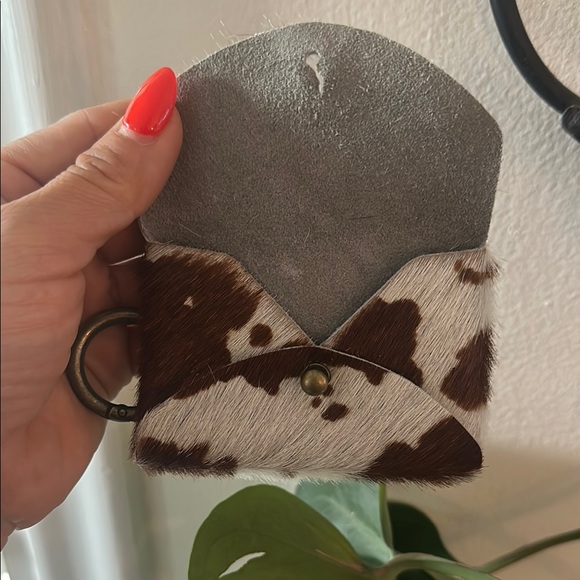 Cowhide Key & Card Holder - Brown and Gray - Picture 3 of 6